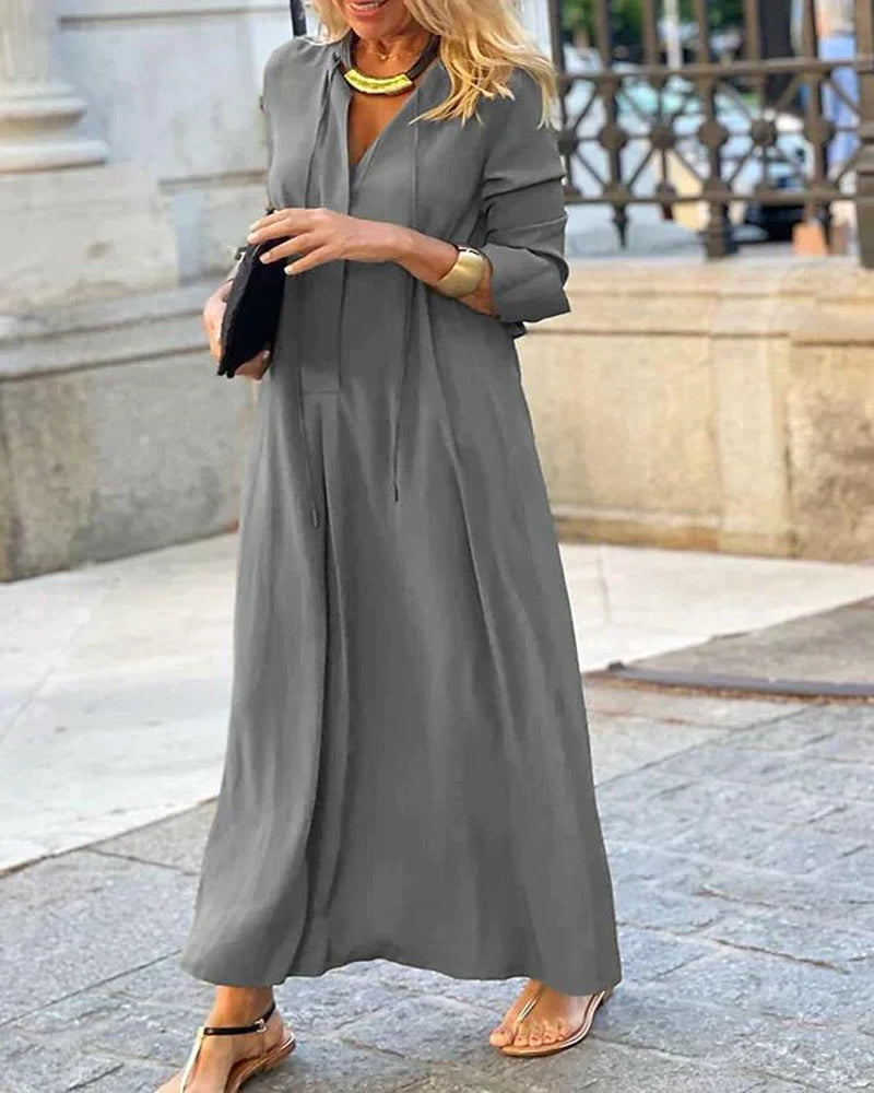 Herbst Maxi Kleid Mit Langen Ärmeln – Amira